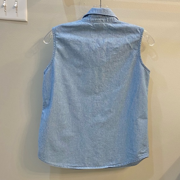 Tweety Bird Warner Bros. Studio Store Vintage Sleeveless Chambray Shirt S - Picture 4 of 5